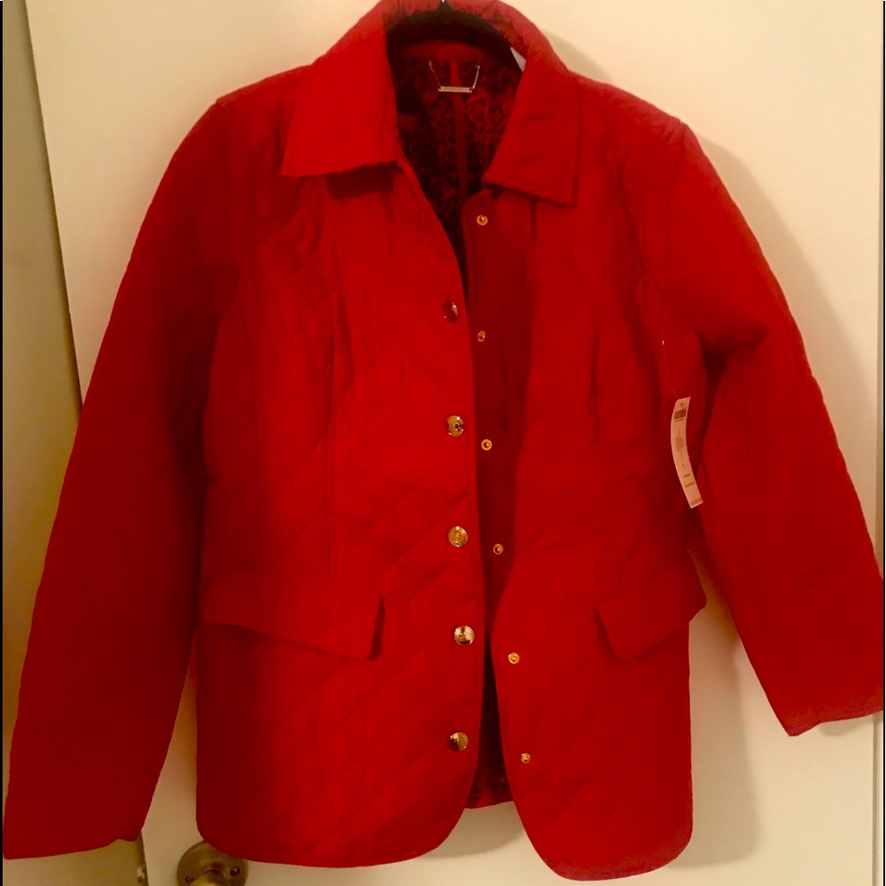 NWT Gorgeous Chicos Modern Quilt Jacket in Wild Poppy size 1